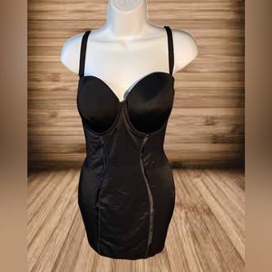 Flexees Black Slip Women 38D Slimming Shape Ware Girdle Snap Crotch Panty